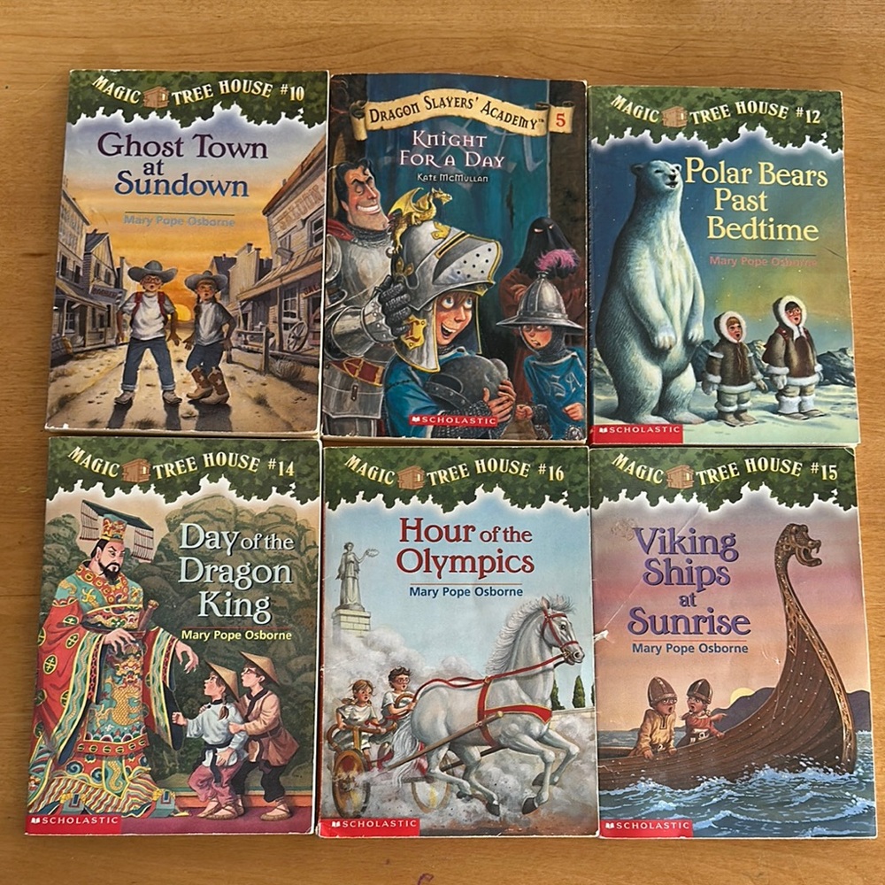 Magic Tree House Book Bundle Lot of 6 Kids Chapter Books Osborne Dragon Slayers
